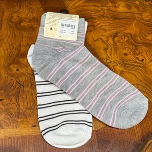 Anthropologie Gray and Pink Striped Socks